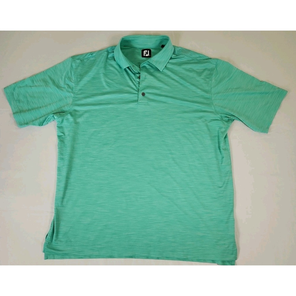 FootJoy Polo SHIRT Mens XXL Mint Green Heathered Golf Polo